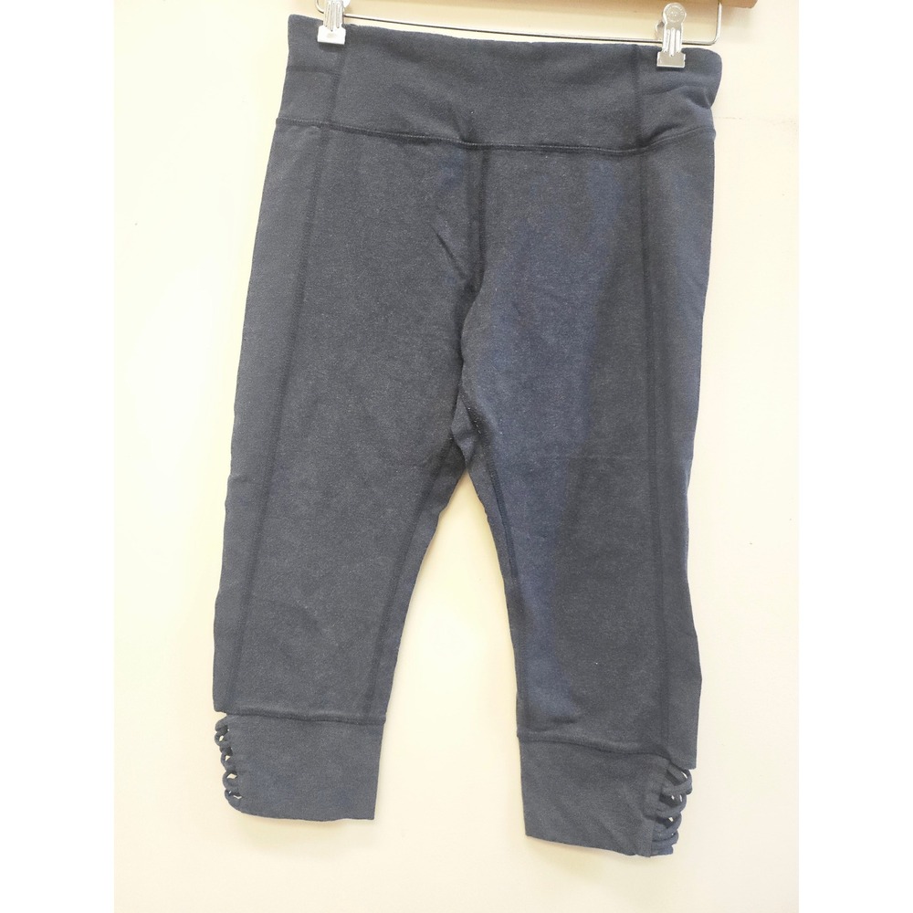 Calvin Klein Performance Navy Heather Lattice Hem Cropped Leggings Large